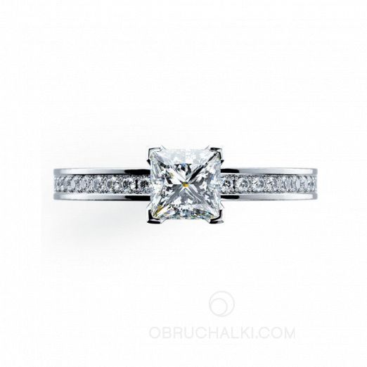 Помолвочное кольцо из белого золота с бриллиантами EIFEL RING на заказ фото 2