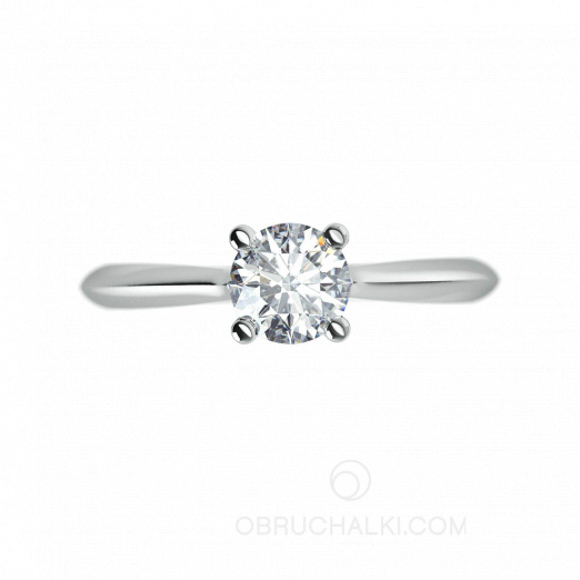 Элегантное помолвочное кольцо с 1 бриллиантом SMART DIAMOND на заказ фото 2
