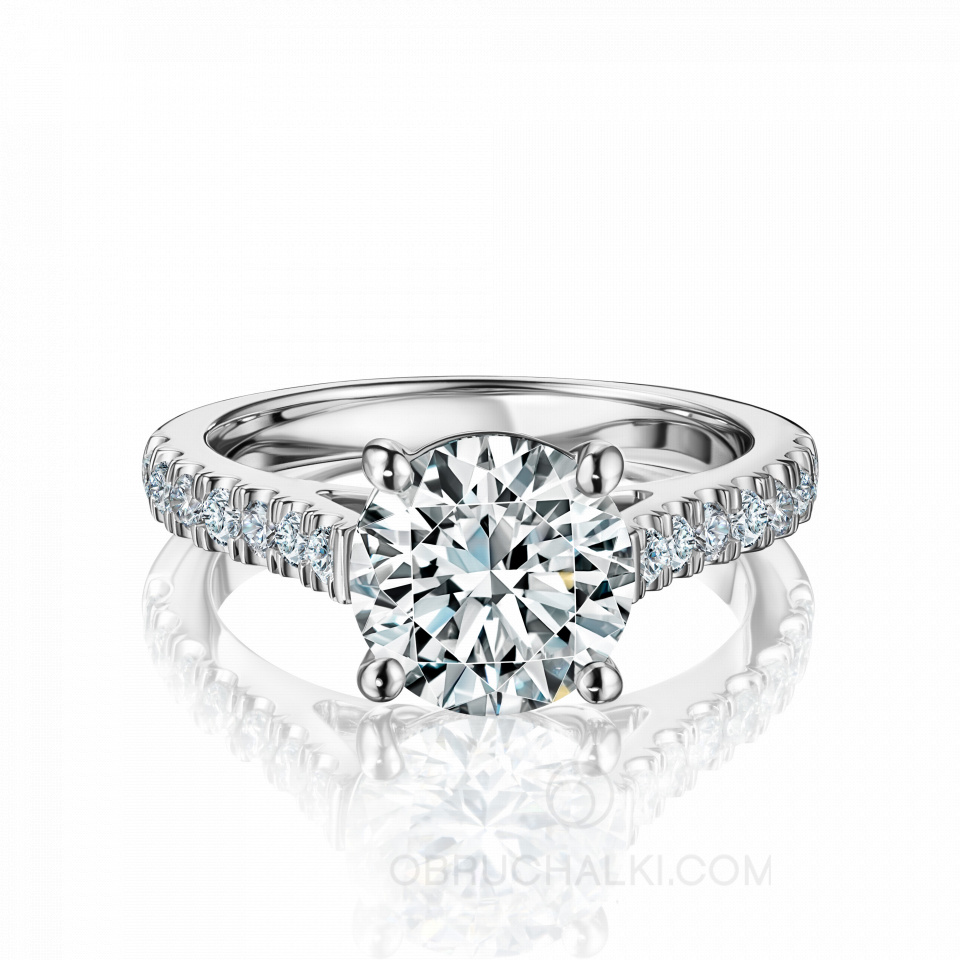 Золотое помолвочное кольцо с крупным круглым бриллиантом TIMELESS BRILLIANCE