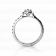 Помолвочное кольцо с бриллиантом в квадратной оправе и россыпью камней ISABELLA на заказ фото 3