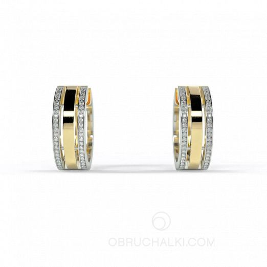 Серьги кольца с бриллиантами COMBO DIAMONDS EARRINGS на заказ фото 4