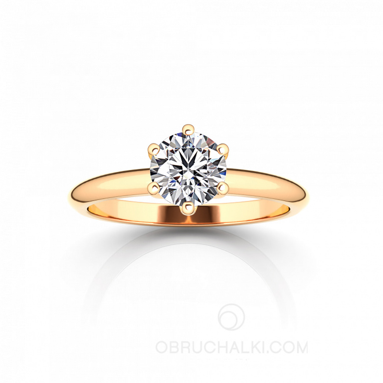 Помолвочное кольцо с одним бриллиантом DIAMOND DREAM