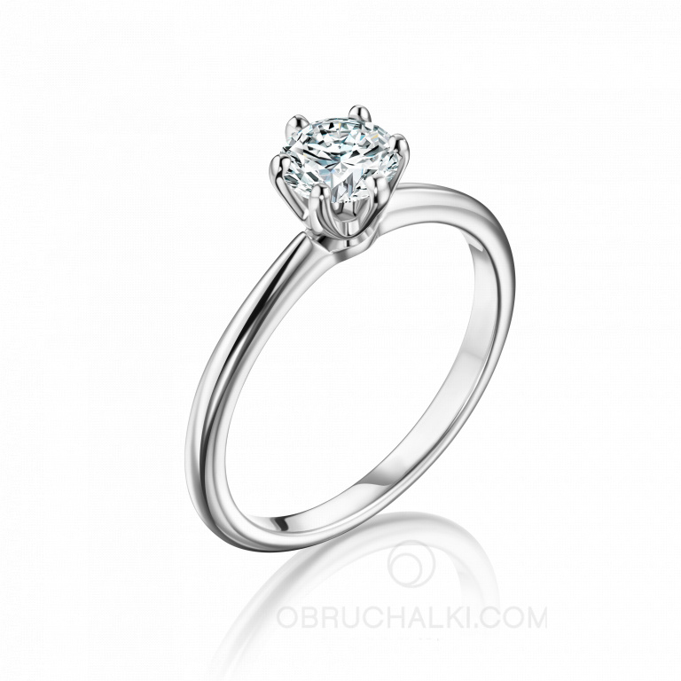 Помолвочное кольцо с одним бриллиантом DIAMOND DREAM
