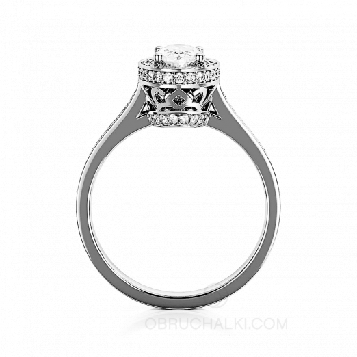 Помолвочное кольцо с белым овальным бриллиантом OVAL DIAMOND RING на заказ фото 3