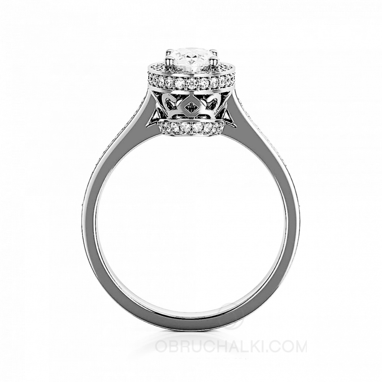 Помолвочное кольцо с белым овальным бриллиантом OVAL DIAMOND RING