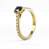 Помолвочное кольцо из платины с черным и белыми бриллиантами TIMELESS CLASSIC BLACK
