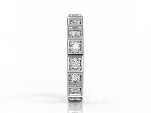 Обручальное кольцо - дорожка с бриллиантами на заказ фото 4
