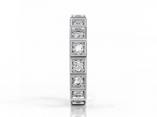 Обручальное кольцо - дорожка с бриллиантами YOUR MAJESTY на заказ фото 4