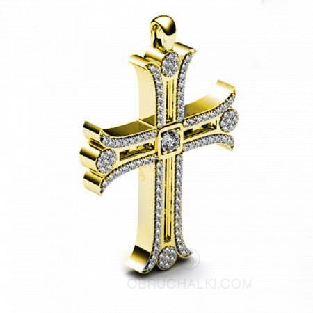 Крестик с бриллиантами DIAMOND CROSS II на заказ из белого и желтого золота, серебра, платины или своего металла
