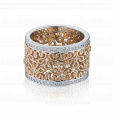 Золотое женское кольцо кружево с бриллиантами VOLOGDA DIAMONDS на заказ фото 2
