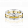 Гладкое женское обручальное кольцо из золота с жёлтыми бриллиантами COMBO GLOSS YELLOW DIAMONDS