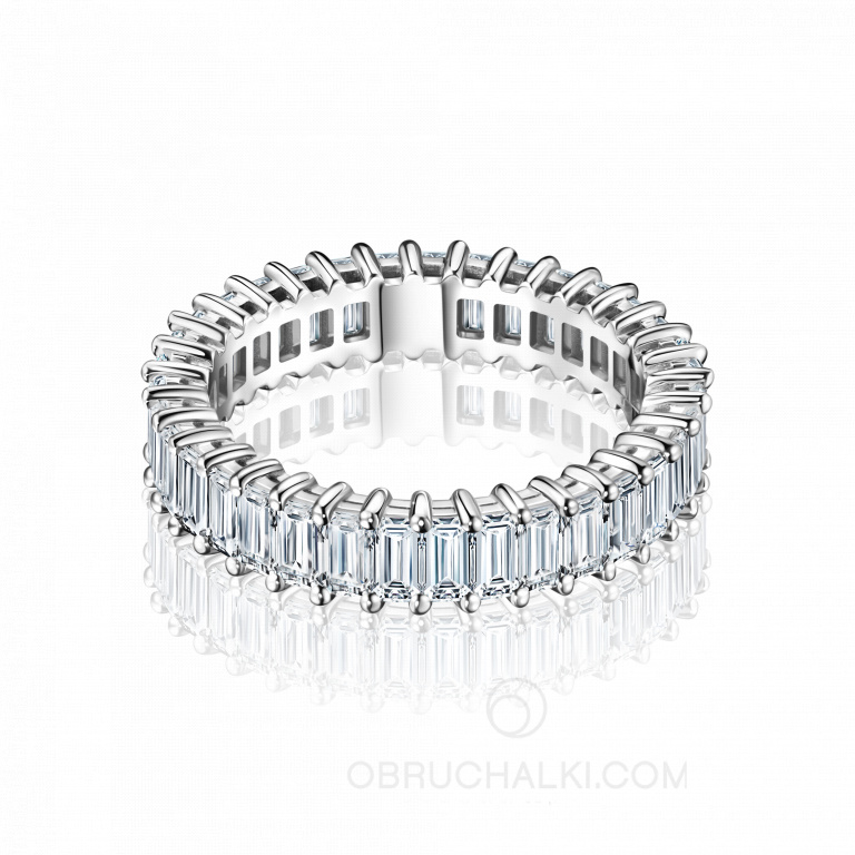 Женское обручальное кольцо бесконечности с бриллиантами INFINITY EMERALD PETITE