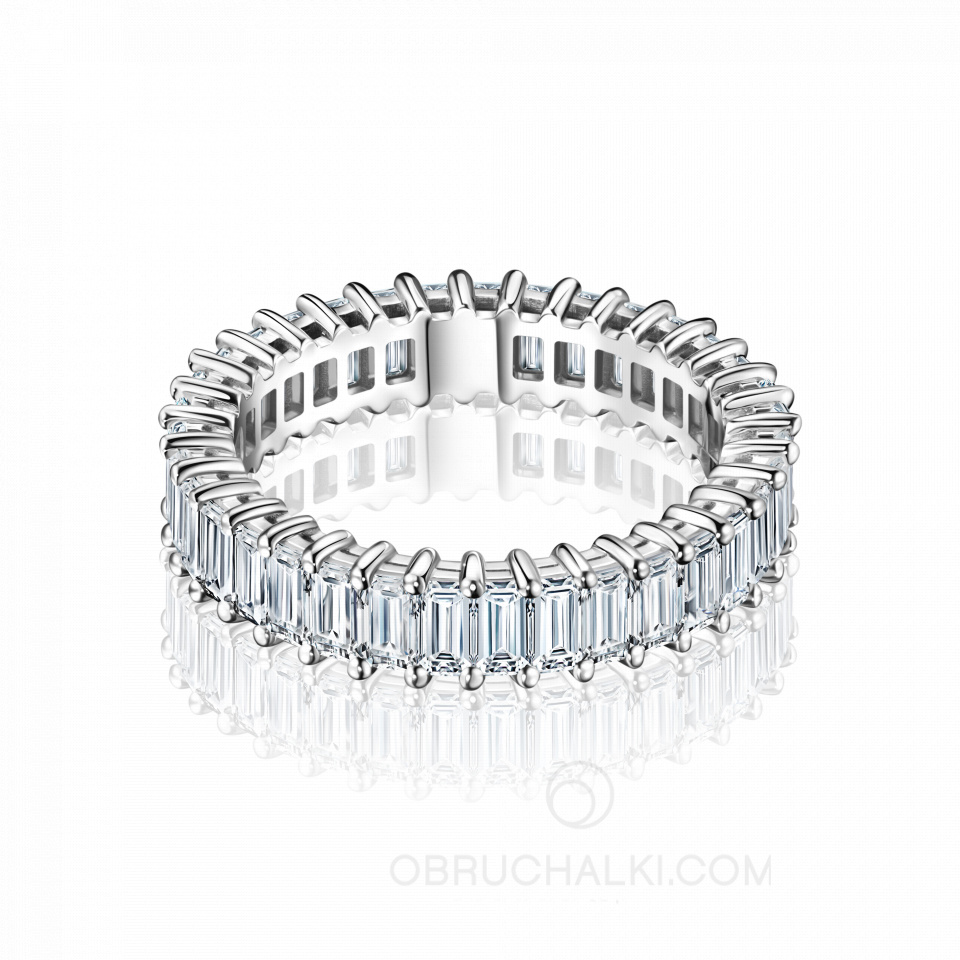 Женское обручальное кольцо бесконечности с бриллиантами INFINITY EMERALD PETITE