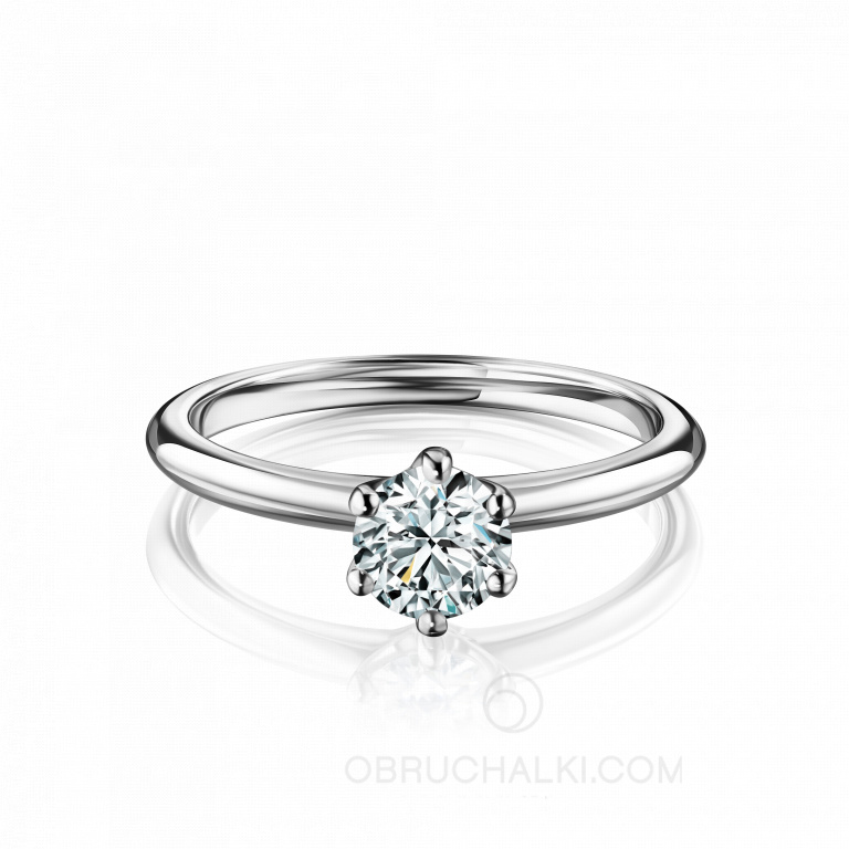 Помолвочное кольцо с одним бриллиантом DIAMOND DREAM
