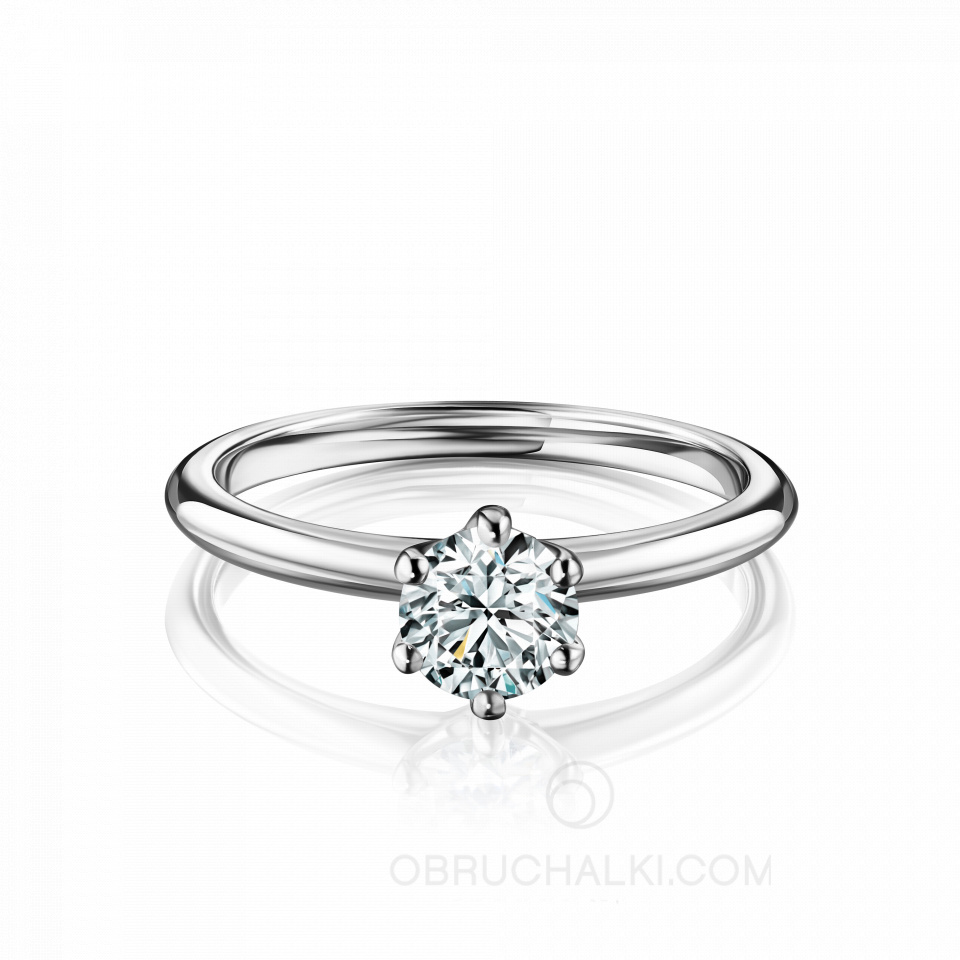 Помолвочное кольцо с одним бриллиантом DIAMOND DREAM