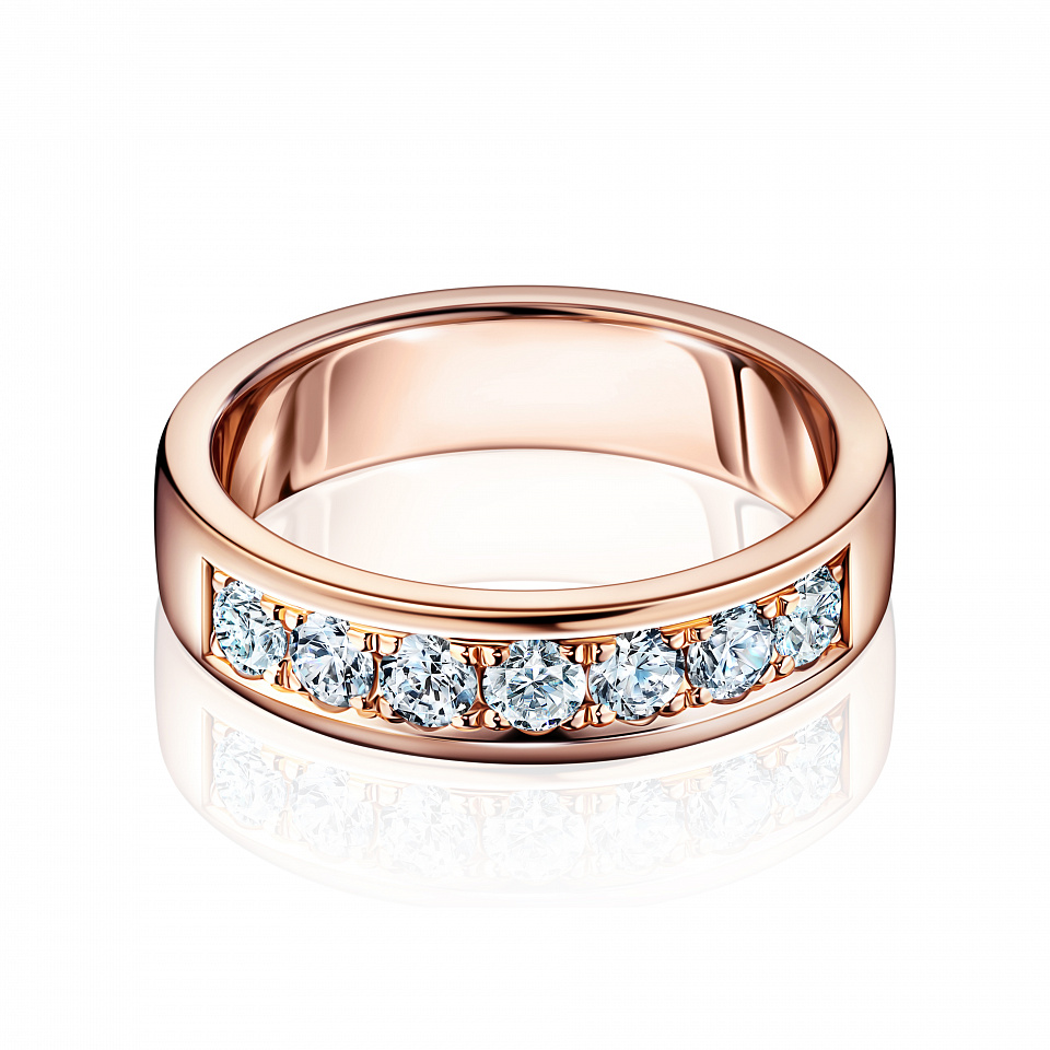 Мужское обручальное кольцо из золота с семью бриллиантами SEVEN HEAVENS