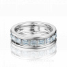 Обручальное кольцо из белого золота c с бриллиантами огранки багет COMBO BAGUETTE SHINY CIRCLE
