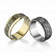 Обручальные кольца с кельтским узором и черными бриллиантами ENDLESS LOVE на заказ фото