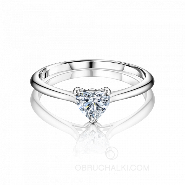 Помолвочное кольцо с бриллиантом в форме сердца PROMISE HEART