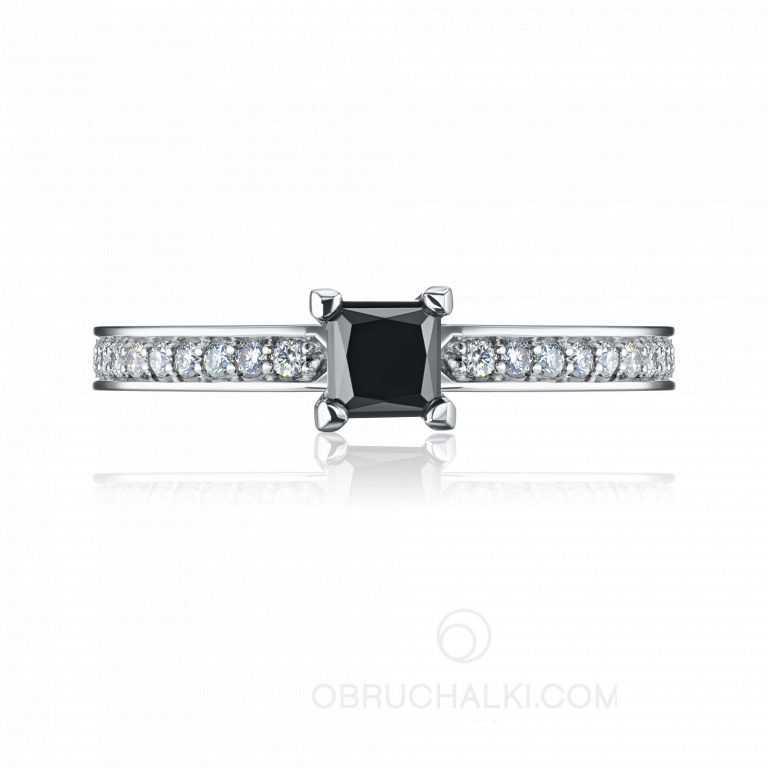 Помолвочное кольцо с черным бриллиантом MYSTERY BLACK AND WHITE DIAMOND