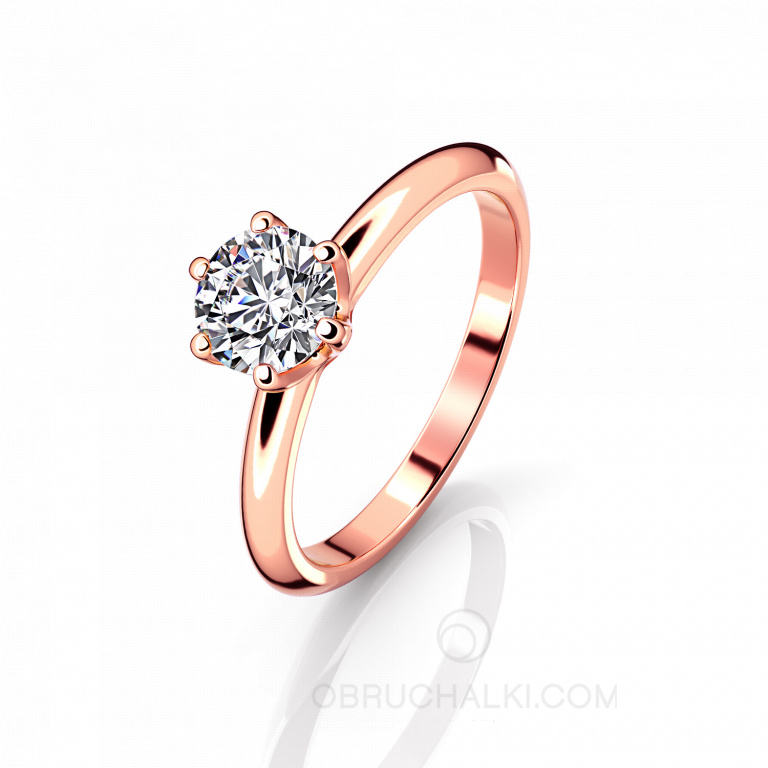 Помолвочное кольцо с одним бриллиантом DIAMOND DREAM