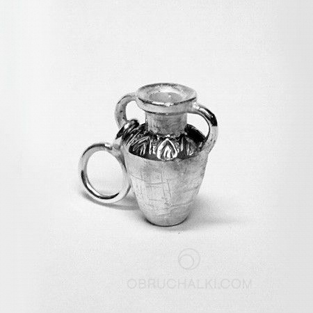 Брелок ваза из серебра на заказ на заказ фото