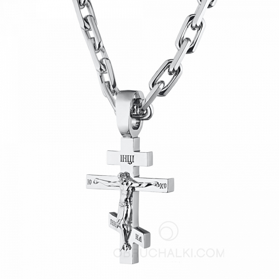 Нательный мужской крест с распятием MAN CROSS I фото