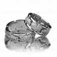 Красивые подвижные одноцветные белые обручальные кольца браслеты  на заказ фото 2