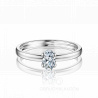 Классическое помолвочное кольцо из белого золота с овальным бриллиантом PURE OVAL
