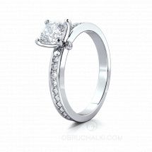 Шикарное помолвочное кольцо с белым бриллиантом MYSTERY CUSHION DIAMOND фото
