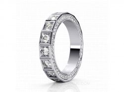Обручальное кольцо - дорожка с бриллиантами фото