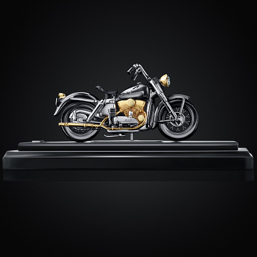 Модель мотоцикла HARLEY DAVIDSON серебряная на заказ фото 2