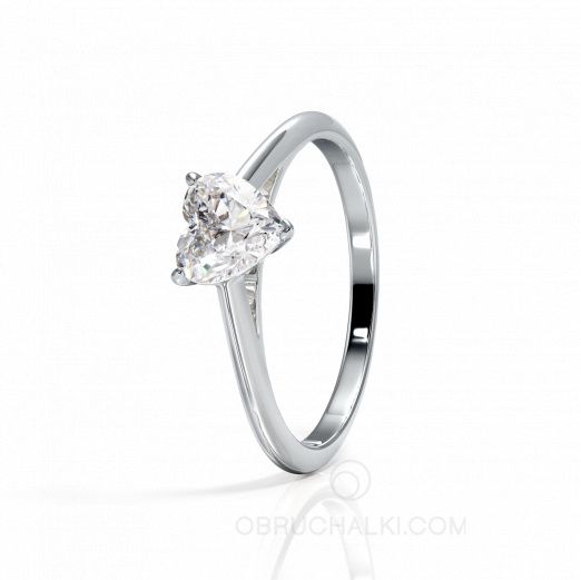 Помолвочное кольцо с бриллиантом в форме сердца BE IN LOVE на заказ фото