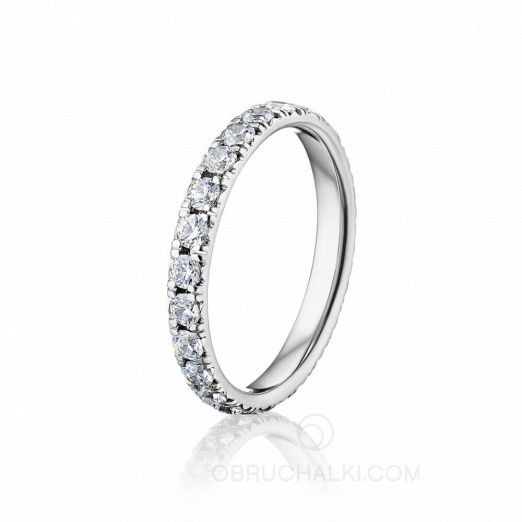 Обручальное кольцо с бриллиантами INFINITY на заказ фото 2