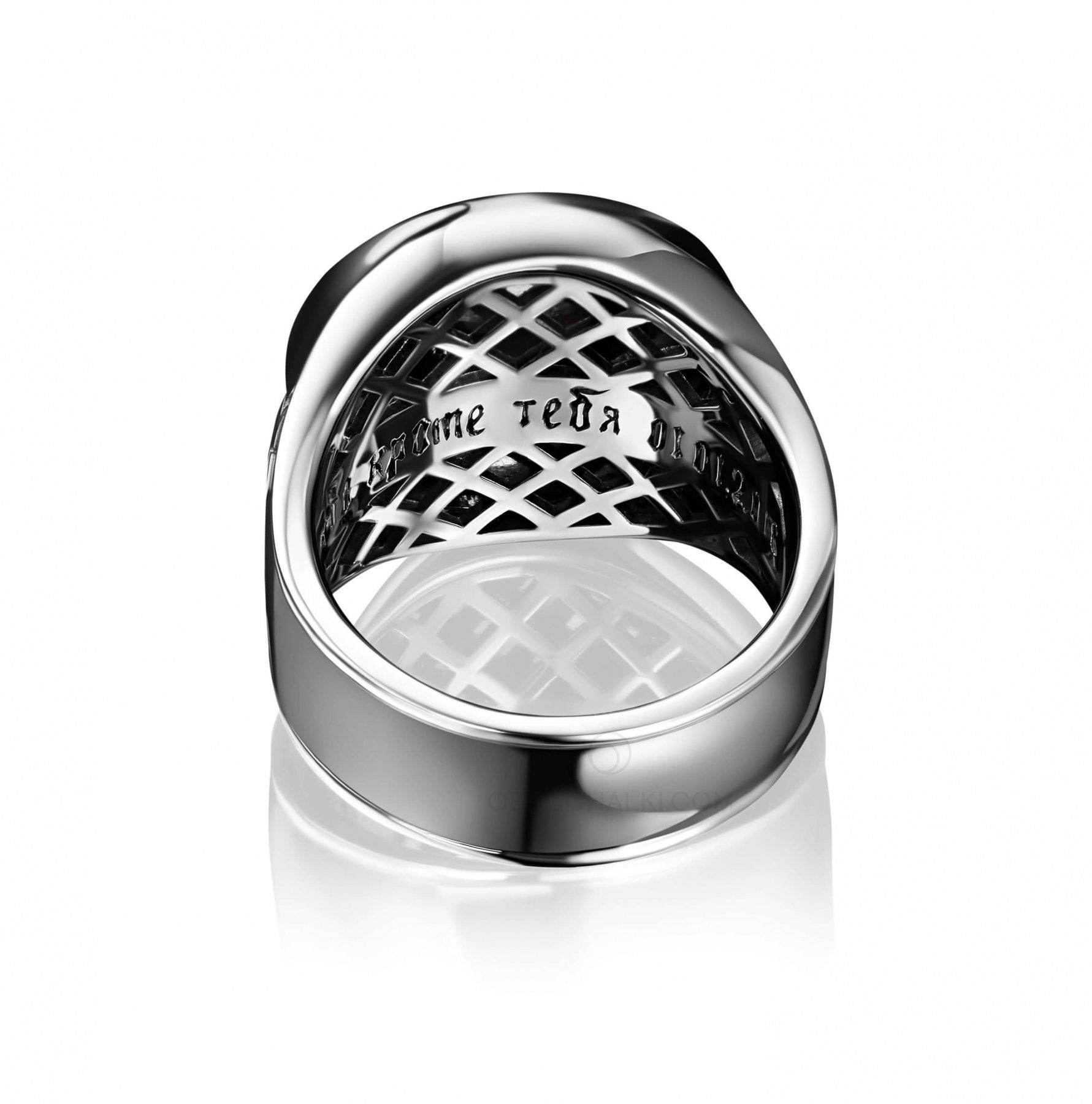 Кольцо-печатка мужская с фамильным гербом BLAZON на заказ из белого и желтого золота, серебра, платины или своего металла