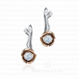 Необычные женские серьги-пионы с бриллиантами PEONY EARRINGS на заказ фото