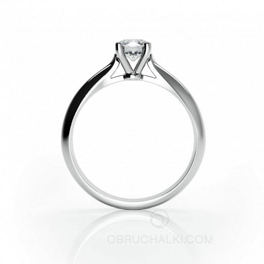 Элегантное помолвочное кольцо с 1 бриллиантом SMART DIAMOND на заказ фото 3