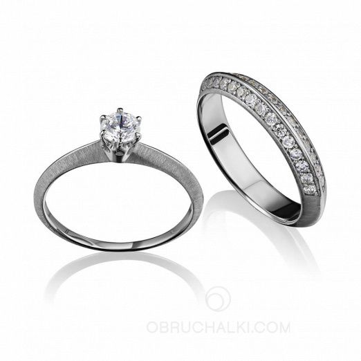 Обручальное и помолвочное кольцо невесты DIAMOND DREAM на заказ фото
