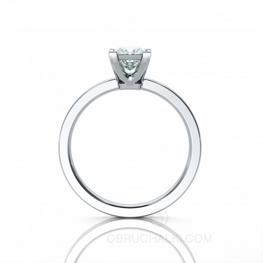 Кольцо для помолвки с бриллиантом огранки принцесса FIANCÉE PRINCESS  на заказ фото 3