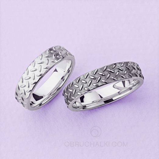 Парные обручальные кольца TECH в стиле "сталь" на заказ фото 3