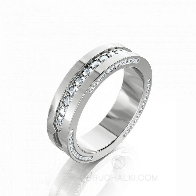 Женское обручальное кольцо с белыми бриллиантами MYSTERY WEDDING RINGS