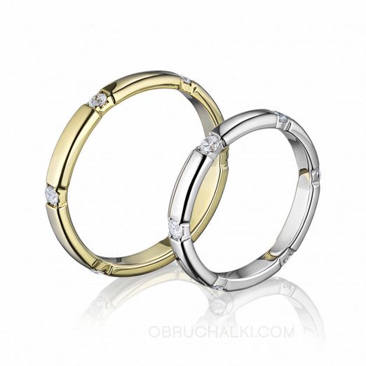 Классические обручальные кольца с бриллиантами CLASSIC MOOD на заказ фото
