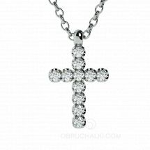 Женский крестик с бриллиантами 11 DIAMOND CROSS фото