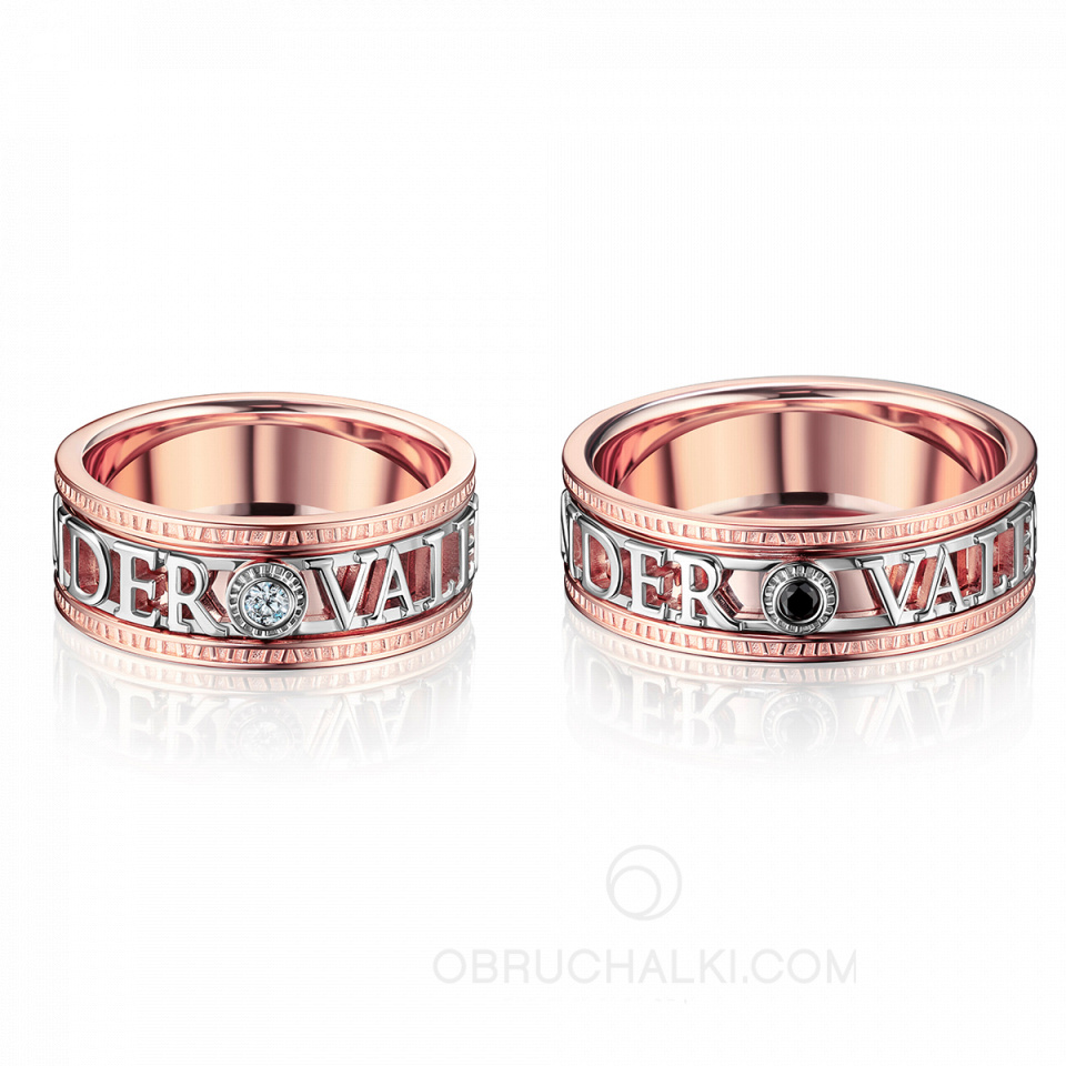 Крутящиеся обручальные кольца ANTIQUE с бриллиантами
