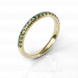 Тонкое женское обручальное кольцо с зелеными бриллиантами BRILLIANT SYMPHONY GREEN DIAMONDS на заказ фото