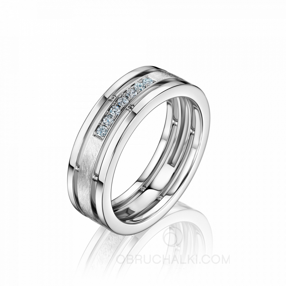 Женское широкое обручальное кольцо COMBO ICE