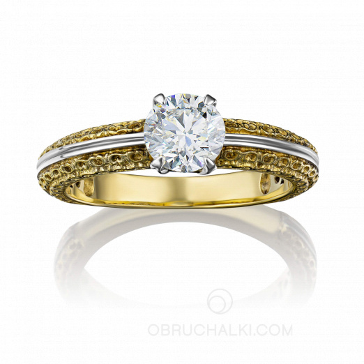 Изящное помолвочное кольцо с бриллиантом на заказ фото 2