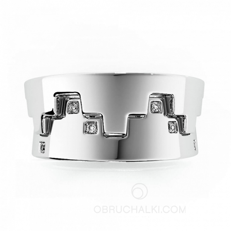 Парные свадебные кольца с бриллиантами PIXEL RINGS