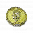  Золотая подарочная медаль с логотипом Номос - банк на заказ фото