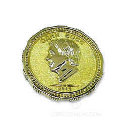  Золотая подарочная медаль с логотипом Номос - банк фото